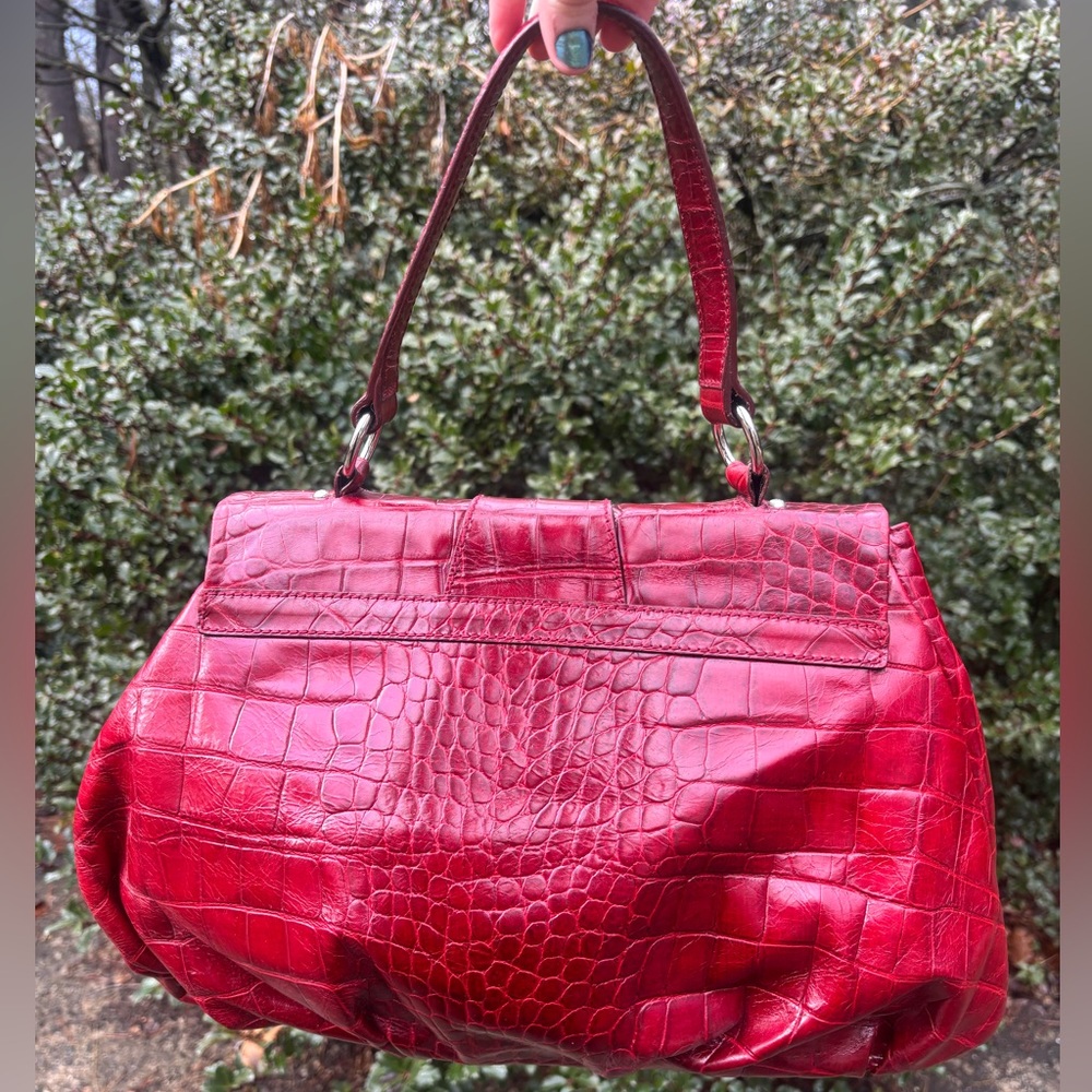 Furla Croc Embossed Shoulder Bag - Picture 16 of 17
